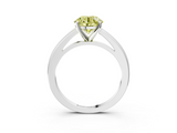 White gold Fancy Yellow Round  Solitaire Diamond Ring with Four-Prong Setting and Classic Band_6