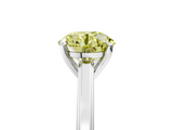 White gold Fancy Yellow Round  Solitaire Diamond Ring with Four-Prong Setting and Classic Band_8