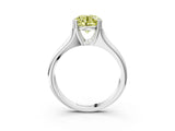 White gold Fancy Yellow Round  Solitaire Diamond Ring with Six-Prong Cathedral Setting_35