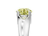 White gold Fancy Yellow Round  Solitaire Diamond Ring with Six-Prong Cathedral Setting_37
