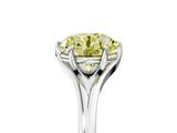 White gold Fancy Yellow Round  Solitaire Diamond Ring with Six-Prong Setting and Tapered Band_5