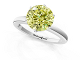 White gold Fancy Yellow Round  Solitaire Diamond Ring with Six-Prong Setting on a Classic Band_1