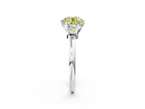 White gold Fancy Yellow Round  Solitaire Diamond Ring with Six-Prong Setting on a Classic Band_2