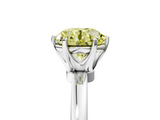 White gold Fancy Yellow Round  Solitaire Diamond Ring with Six-Prong Setting on a Classic Band_5