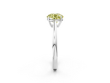 White gold Fancy Yellow Round  Solitaire Diamond Ring with Split Shank and Four-Prong Setting_2