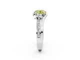 White gold Fancy Yellow Round  Solitaire Diamond Ring with Split Shank and Prong Setting_19
