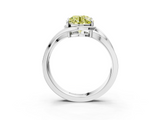 White gold Fancy Yellow Round  Solitaire Diamond Ring with Split Shank and Prong Setting_20