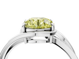 White gold Fancy Yellow Round  Solitaire Diamond Ring with Split Shank and Prong Setting_21