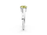 White gold Fancy Yellow Round  Solitaire Diamond Ring with Tapered Band and Four-Prong Setting_31