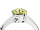 White gold Fancy Yellow Round  Solitaire Diamond Ring with Tapered Band and Four-Prong Setting_33