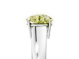 White gold Fancy Yellow Round  Solitaire Diamond Ring with Tapered Band and Four-Prong Setting_34
