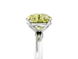 White gold Fancy Yellow Round  Solitaire Diamond Ring with Thin Band and Four-Prong Setting_65