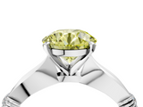 White gold Fancy Yellow Round  Solitaire Diamond Twisted Band with Four-Prong Setting_4