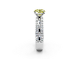 White gold Fancy Yellow Round  Solitaire Diamond with Pave and Channel Set Band_2