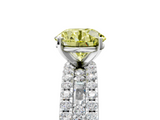 White gold Fancy Yellow Round  Solitaire Diamond with Pave and Channel Set Band_5