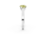 White gold Fancy Yellow Round  Solitaire Engagement Ring with Four-Prong Setting and Tapered Band_5