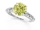 White gold Fancy Yellow Round  Solitaire Floral Milgrain Engagement Ring_32