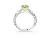 White gold Fancy Yellow Round  Solitaire Floral Milgrain Engagement Ring_34