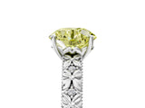 White gold Fancy Yellow Round  Solitaire Floral Milgrain Engagement Ring_36