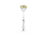 White gold Fancy Yellow Round  Solitaire Heart Prong Engagement Ring with Tapered Band_59