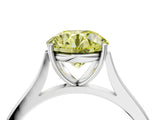 White gold Fancy Yellow Round  Solitaire Heart Prong Engagement Ring with Tapered Band_61