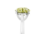 White gold Fancy Yellow Round  Solitaire Heart Prong Engagement Ring with Tapered Band_64