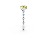 White gold Fancy Yellow Round  Solitaire Marquise Side Stone Prong Setting Ring_2