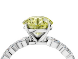 White gold Fancy Yellow Round  Solitaire Marquise Side Stone Prong Setting Ring_4