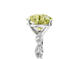 White gold Fancy Yellow Round  Solitaire Marquise Side Stone Prong Setting Ring_5