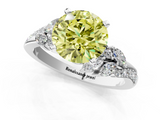 White gold Fancy Yellow Round  Solitaire Marquise Twist Band with Six-Prong Setting_1
