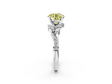 White gold Fancy Yellow Round  Solitaire Marquise Twist Band with Six-Prong Setting_2