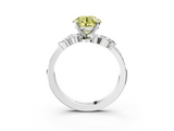 White gold Fancy Yellow Round  Solitaire Marquise Twist Band with Six-Prong Setting_3