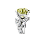 White gold Fancy Yellow Round  Solitaire Marquise Twist Band with Six-Prong Setting_5