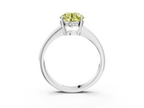 White gold Fancy Yellow Round  Solitaire Pavé Band Prong Setting Ring_3