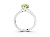 White gold Fancy Yellow Round  Solitaire Pavé Band with Four-Prong Setting_37