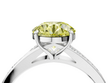 White gold Fancy Yellow Round  Solitaire Pavé Band with Four-Prong Setting_38