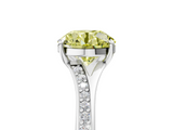 White gold Fancy Yellow Round  Solitaire Pavé Band with Four-Prong Setting_38