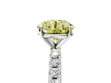 White gold Fancy Yellow Round  Solitaire Pavé Band with Four-Prong Setting_5