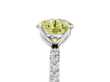 White gold Fancy Yellow Round  Solitaire Pavé Diamond Engagement Ring with Four-Prong Setting_5