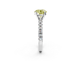 White gold Fancy Yellow Round  Solitaire Pave Diamond Engagement Ring with Four-Prong Setting_2