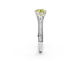 White gold Fancy Yellow Round  Solitaire Pave Split Shank Engagement Ring with Six-Prong Setting_2