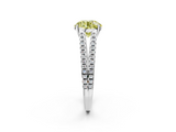 White gold Fancy Yellow Round  Solitaire Split Shank Pavé Diamond Engagement Ring_2