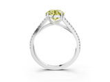 White gold Fancy Yellow Round  Solitaire Split Shank Pavé Diamond Engagement Ring_3