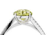 White gold Fancy Yellow Round  Solitaire Split Shank Pavé Diamond Engagement Ring_4