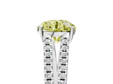 White gold Fancy Yellow Round  Solitaire Split Shank Pavé Diamond Engagement Ring_5