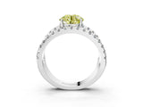 White gold Fancy Yellow Round  Solitaire Split Shank Pave Diamond Ring_53