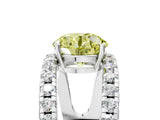 White gold Fancy Yellow Round  Solitaire Split Shank Pave Diamond Ring_53