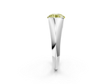 White gold Fancy Yellow Round  Solitaire Tension Set Diamond Ring_2