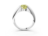 White gold Fancy Yellow Round  Solitaire Tension Set Diamond Ring_3