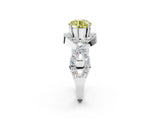 White gold Fancy Yellow Round  Solitaire Twist Band Pavé Diamond Engagement Ring_34